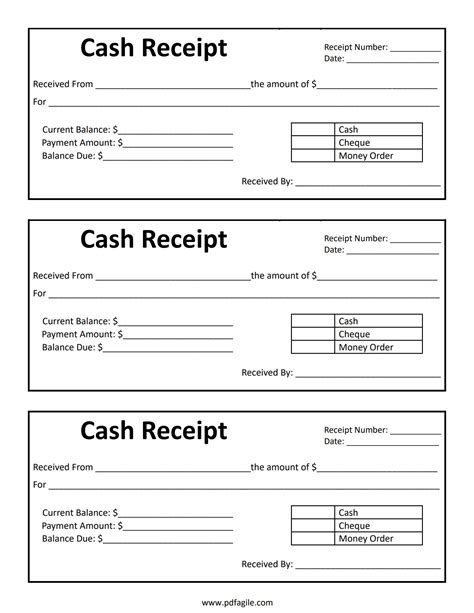 Receipt Template For Cash Payment