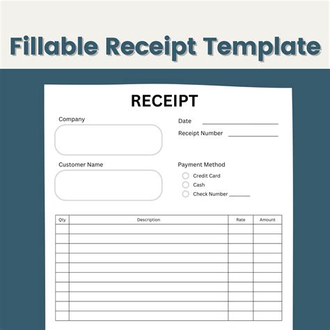Receipt Template Free Printable