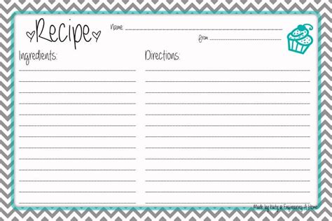 Recipe Card Template Microsoft Word