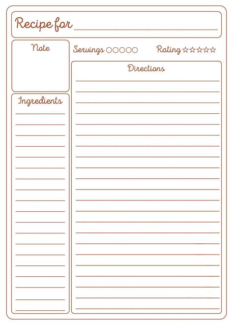 Recipe Paper Printable