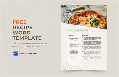 Recipe Template Word - Free Download