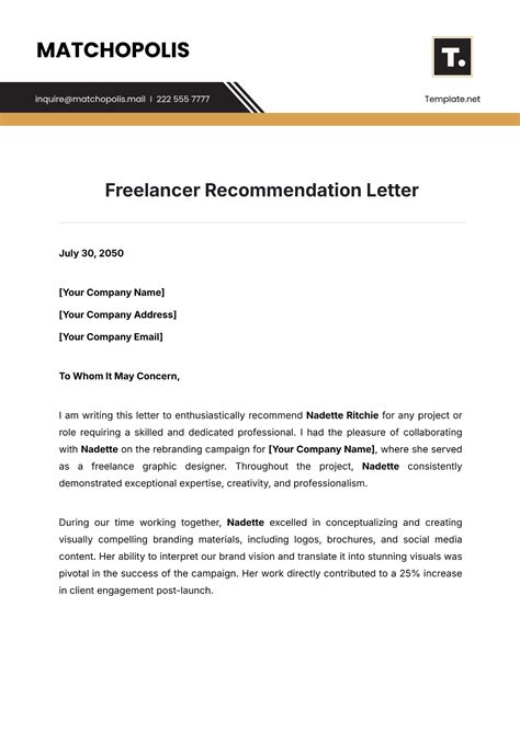 Recommendation Letter Templates