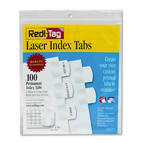 Redi Tag Laser Printable Index Tabs