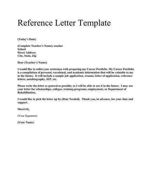 Reference Letter Template Sample