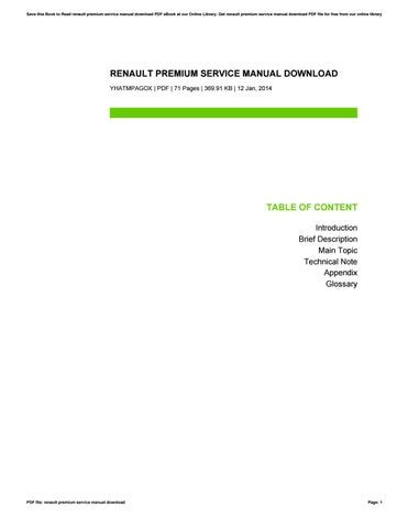 Renault 11 1 7 Service Manual Free Download