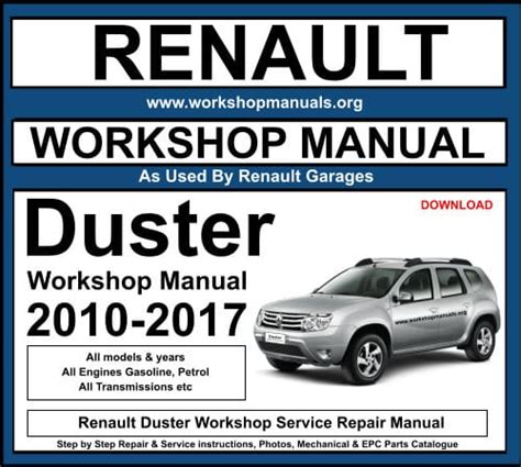 Renault Dacia Duster Service Repair Manual 2009 2014