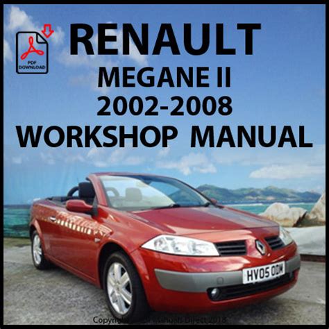 Renault Megane Convertible Workshop Manual