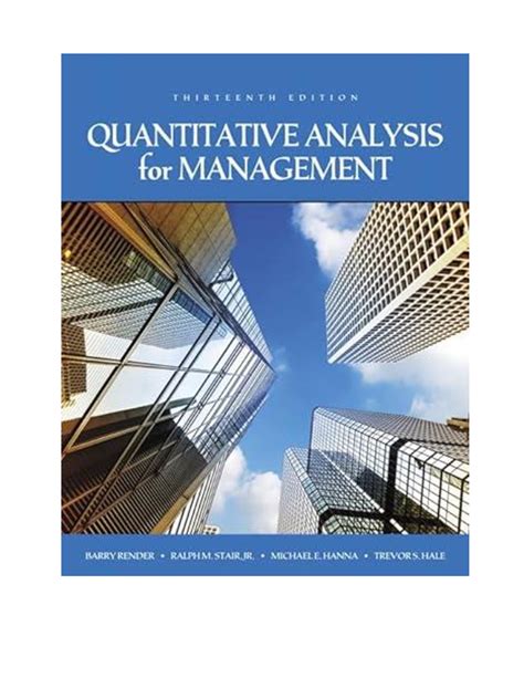 Render Quantitative Analysis For Management Solution Manual