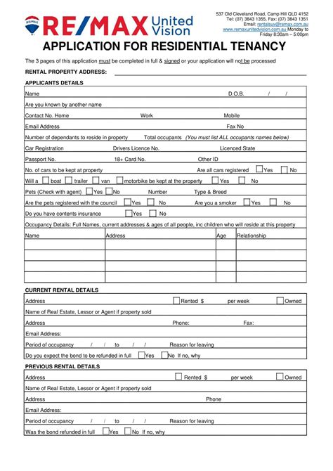 Rental Application Templates