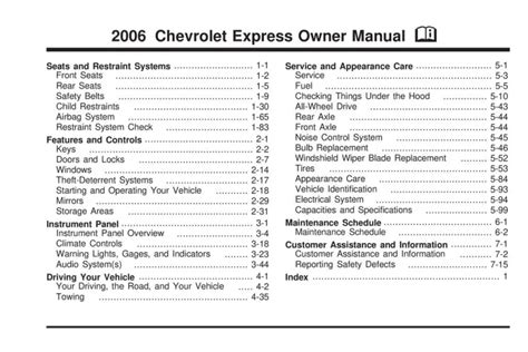 Repair Manual Chevrolet Express 2006