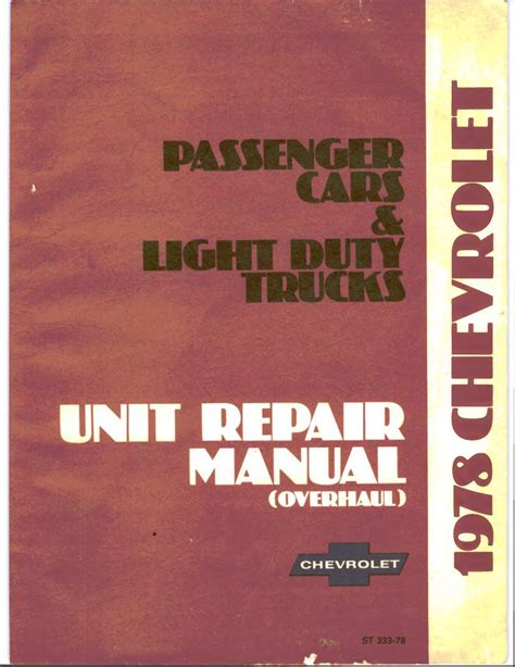 Repair Manual For A Chevy Camaro 1978