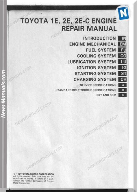 Repair Manual For Toyota 12v 2e Engine