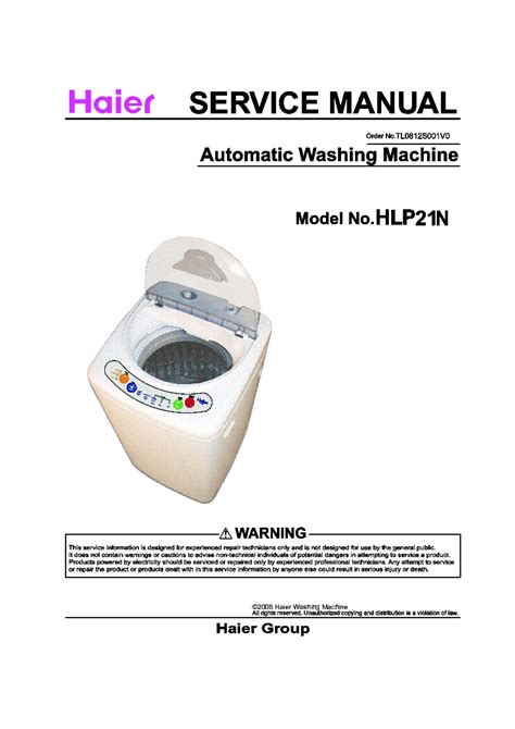 Repair Manual Haier Hlp21e Hwm30 22 Washing Machine