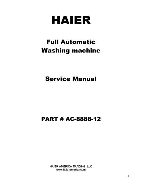 Repair Manual Haier Xqb60 91af Washing Machine