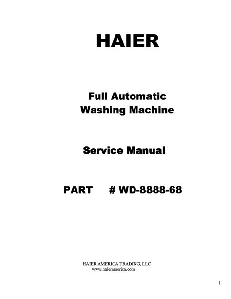 Repair Manual Haier Xqb60 91bf Washing Machine