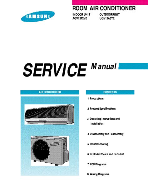 Repair Manual Samsung Aqv12f2ve Uqv12a0te Air Conditioner