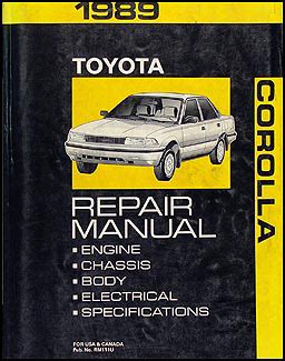 Repair Manual Toyota Corolla 1989 All Trac
