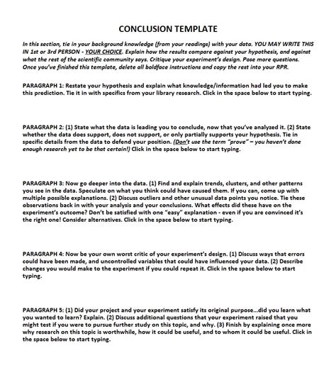 Report Conclusion Template