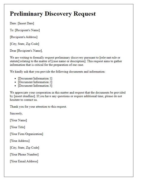 Request For Discovery Template