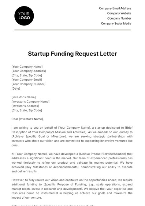 Request For Funds Template