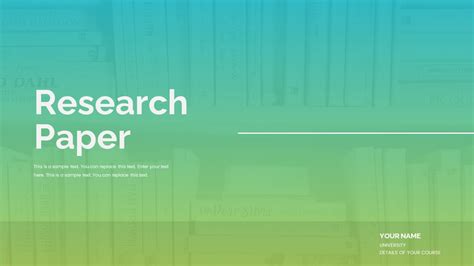 Research Paper Presentation Template