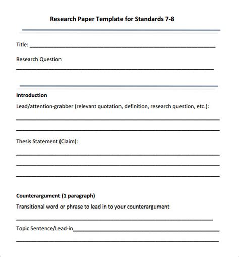 Research Paper Template Example
