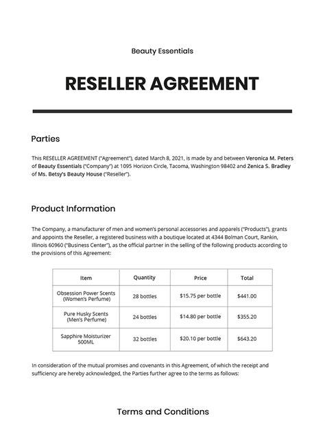 Reseller Contract Template