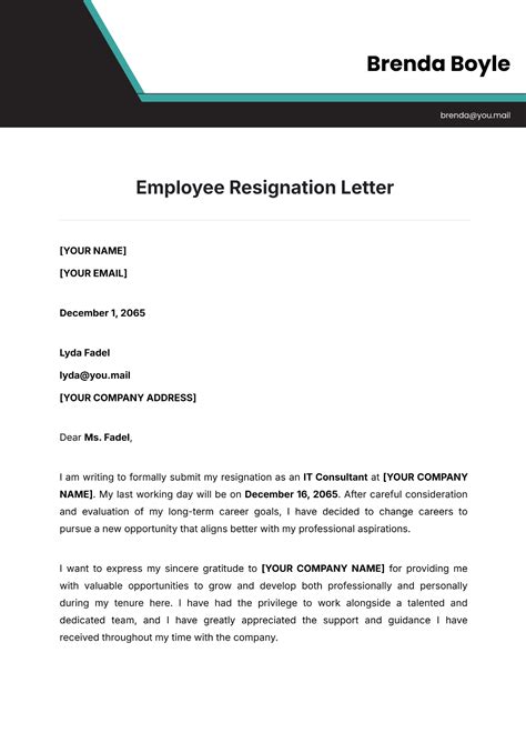 Resign Letter Template