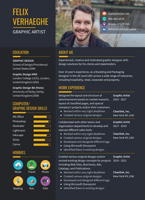 Resume For Artist Template