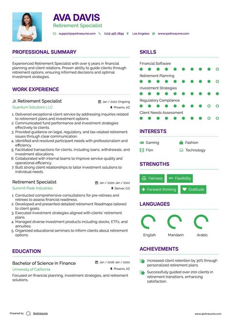 Resume For Retired Person Template