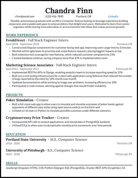 Resume Template Computer Science