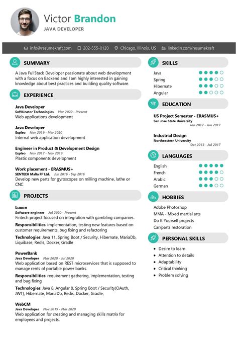 Resume Template Java Developer