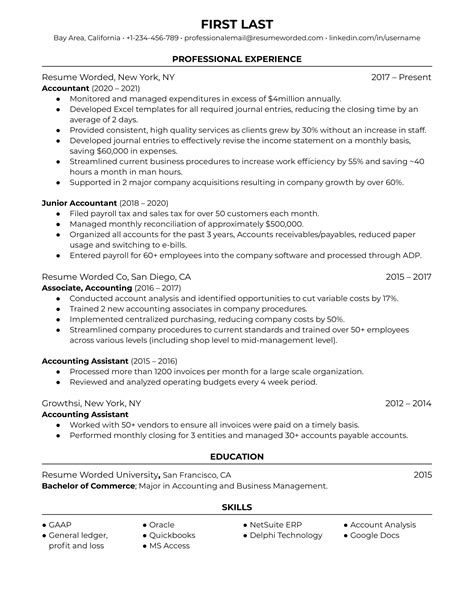 Resume Templates For Accountants