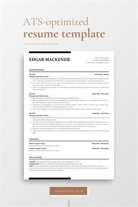 Resume Templates For Ats