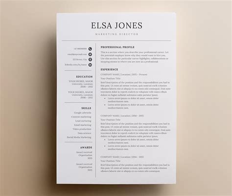 Resume Templates Minimalist