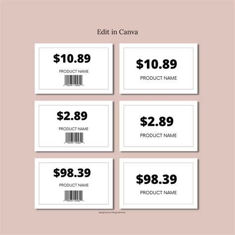 Retail Shelf Labels Template
