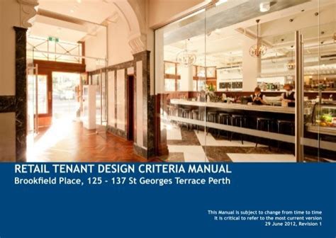 Retail Tenant Design Criteria Manual