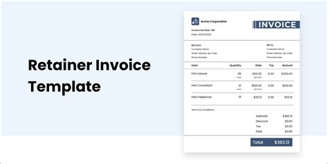 Retainer Invoice Template