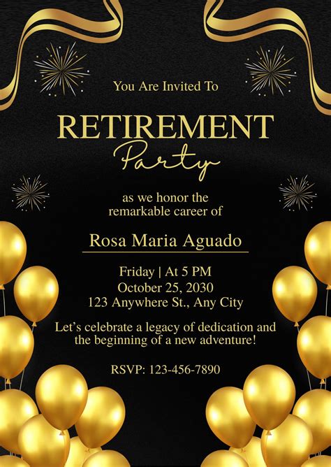 Retirement Party Invitation Templates Free