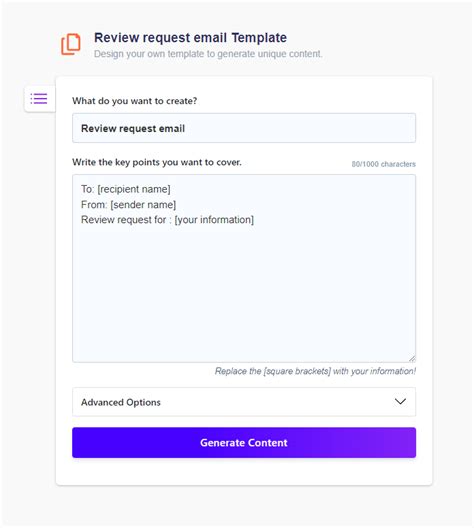 Review Request Template