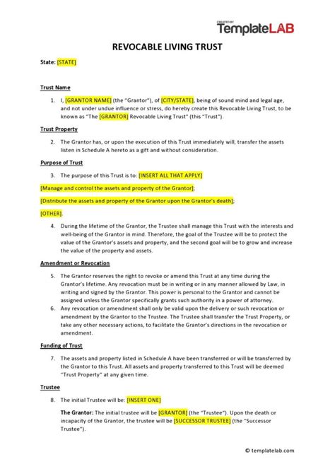 Revocable Trust Template