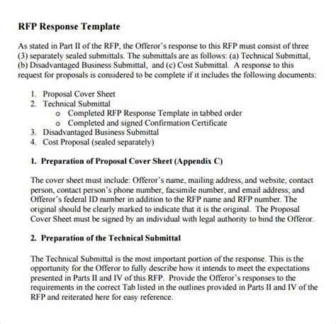 Rfp Reply Template