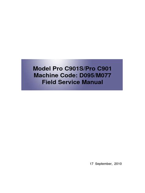 Ricoh Pro C901s Pro C901 Machine Code D095 M077 Field Service Manual