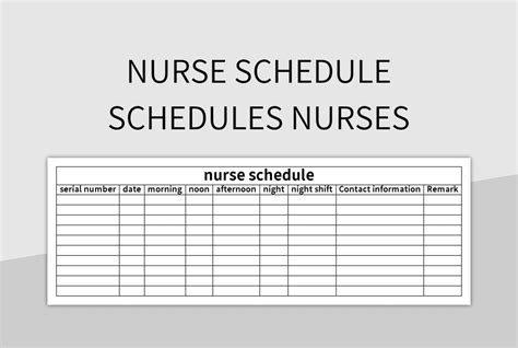 Rn Schedule Template