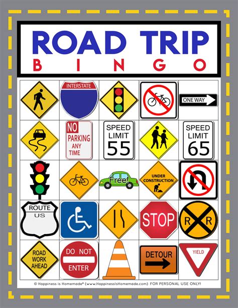 Road Trip Bingo Printable