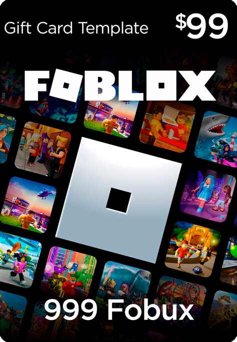 Roblox Printable Gift Card