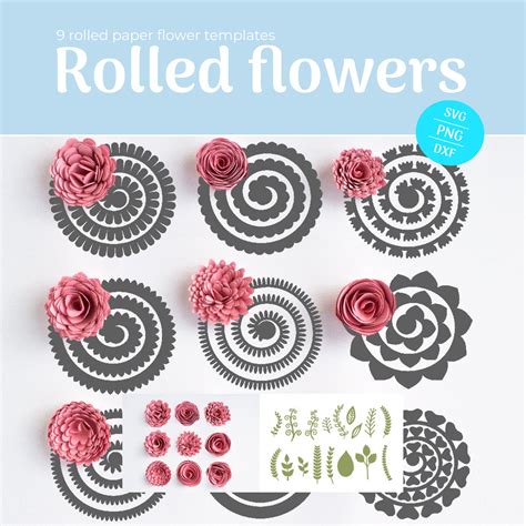 Rolled Flower Template