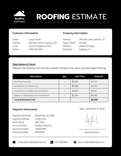 Roofing Quote Template
