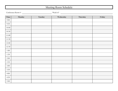 Room Schedule Template