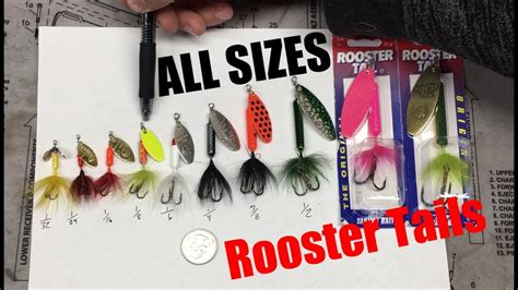 Rooster Tail Size Chart